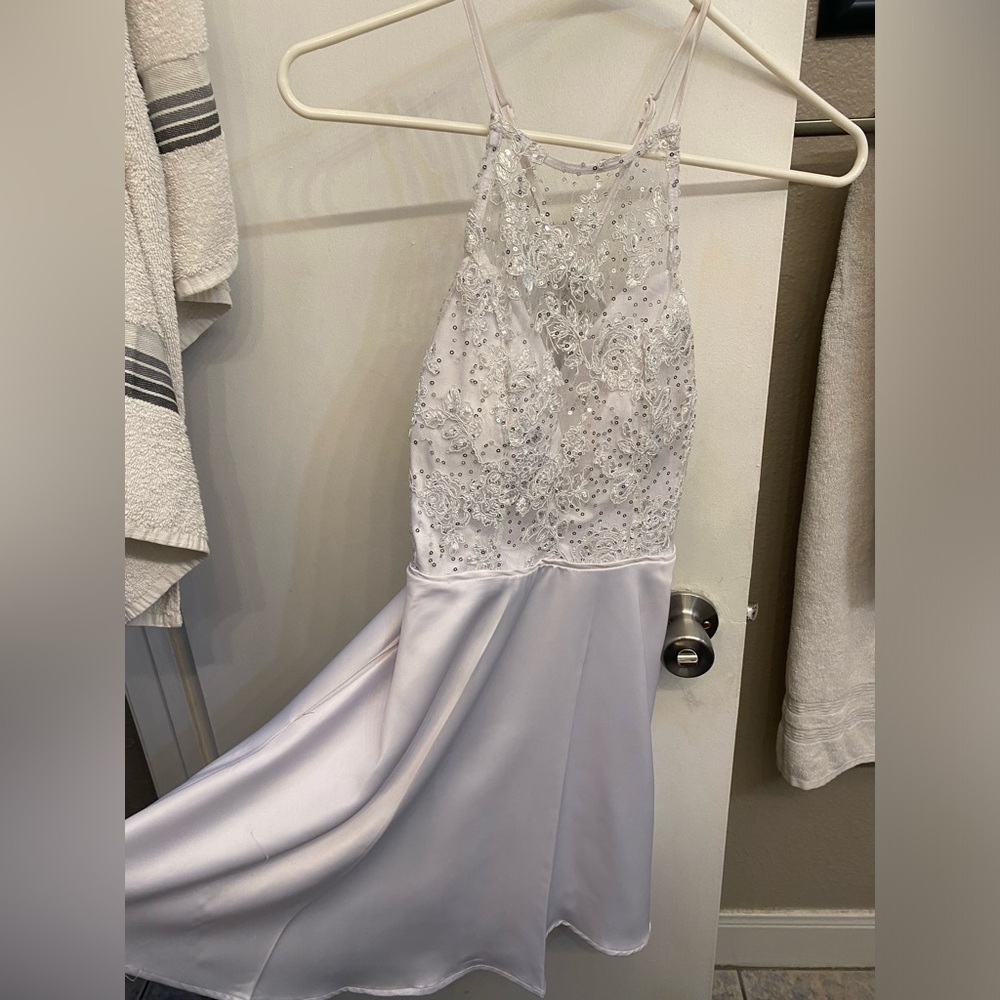 Crystal Doll White Sequined Dress Size 3